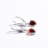 Classic Semicircle a Drop Baltic Amber Dangle Earrings