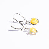 Classic Semicircle a Drop Baltic Amber Dangle Earrings