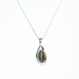 Warm Teardrop Amber Pendant Necklace