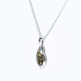 Warm Teardrop Amber Pendant Necklace