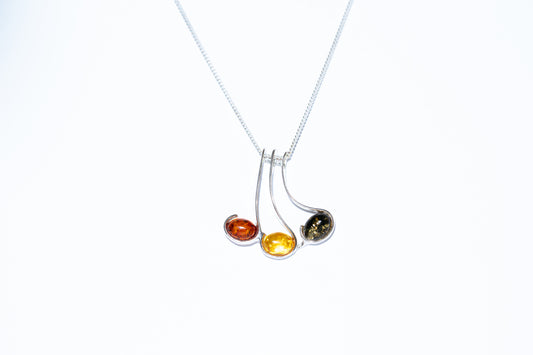 Amber Melody Note Pendant Necklace