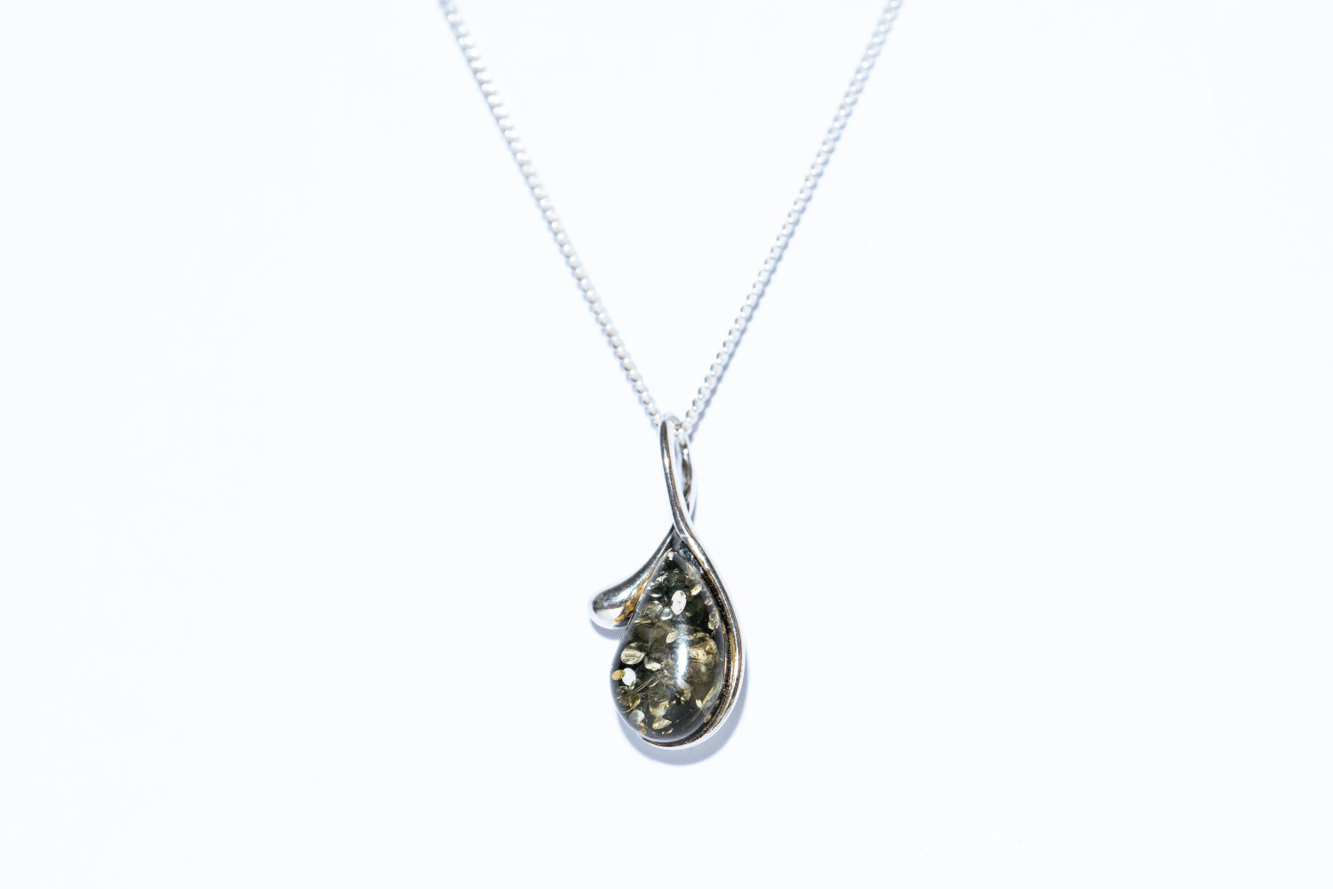 Timeless Teardrop Amber Pendant Necklace