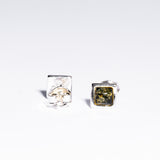 Classic small square Baltic Amber Stud Earrings