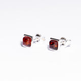 Classic small square Baltic Amber Stud Earrings