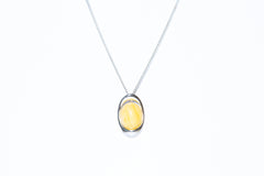 Vintage Amber Ball Pendant Necklace