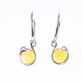 Classic Semicircle a Drop Baltic Amber Dangle Earrings
