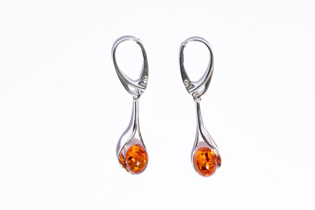Baltic Amber Classic and Modern Teardrop Dangle Earrings