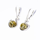 Classic Semicircle a Drop Baltic Amber Dangle Earrings