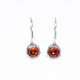 Exquisite Baltic Vintage Round Amber Dangle Earrings