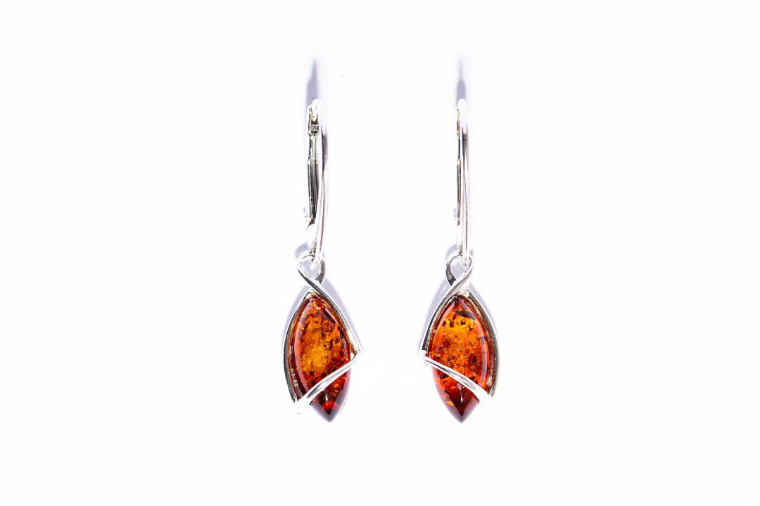 Classic a Drop  Baltic Amber Dangle Earrings