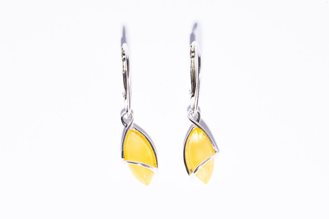 Classic a Drop  Baltic Amber Dangle Earrings