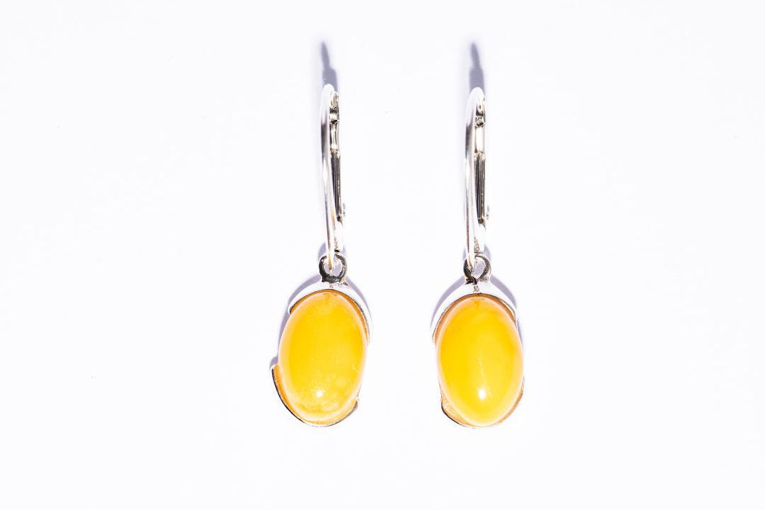 Elegant Classic Baltic Amber Dangle Earrings