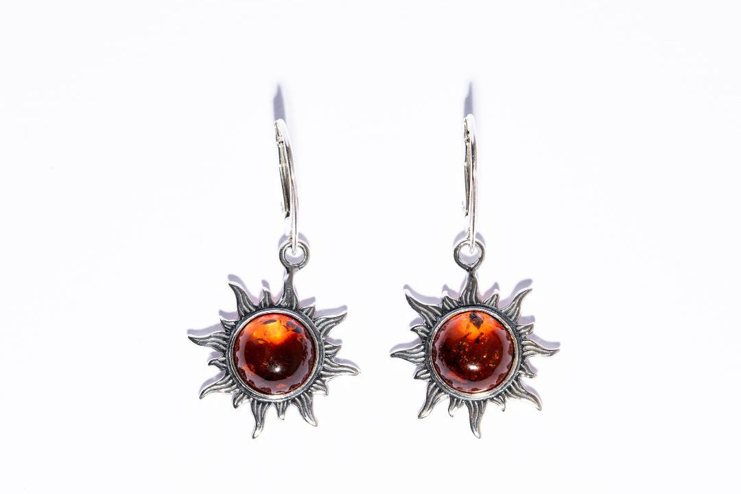 Elegant Amber The Sun Dangle Earrings