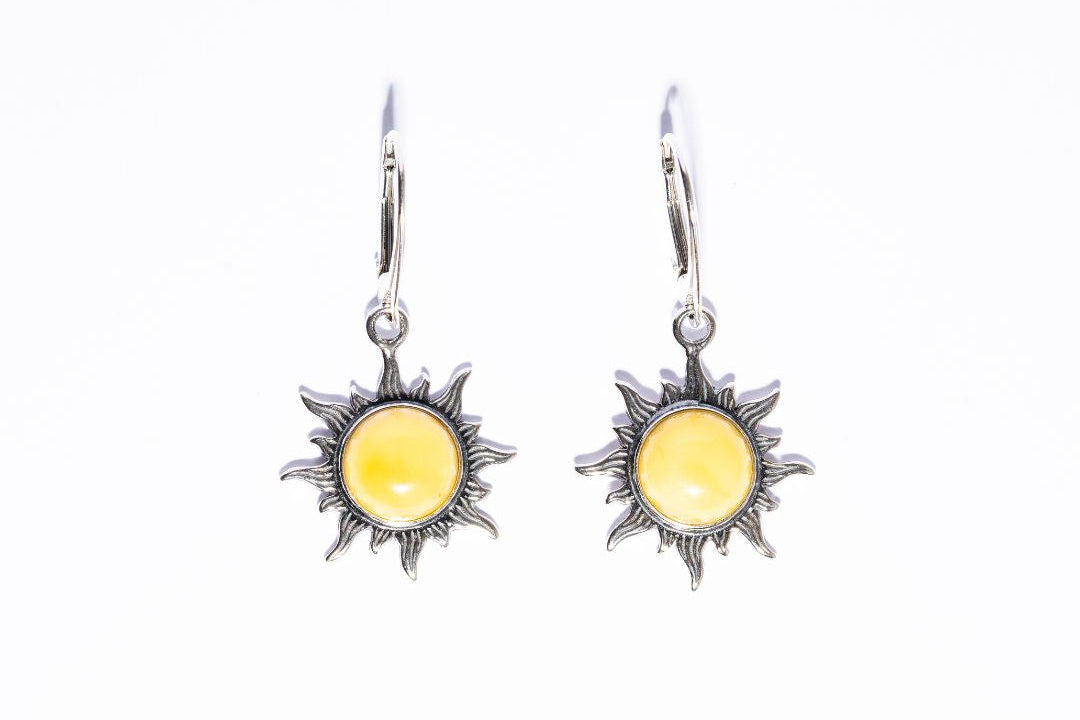 Elegant Amber The Sun Dangle Earrings