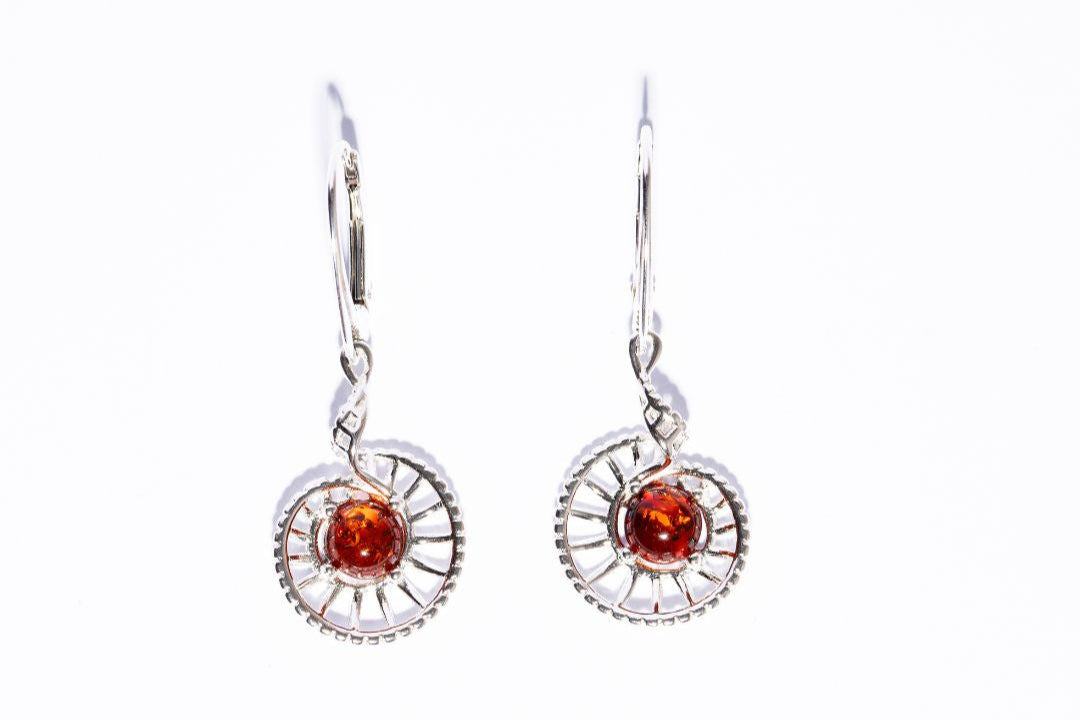 Elegant Amber The Sun Rays Dangle Earrings