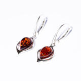 Exquisite Baltic Drop Amber Dangle Earrings