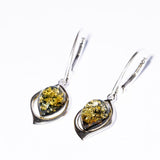 Exquisite Baltic Drop Amber Dangle Earrings