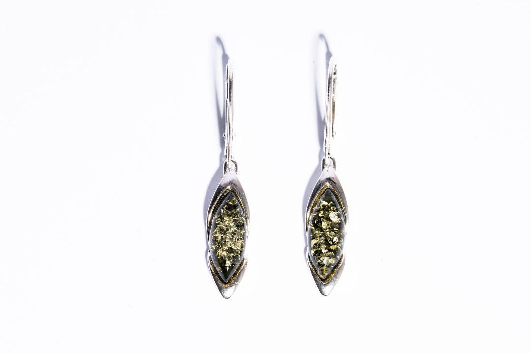 Elegant & Classic Baltic Amber Teardrop Dangle Earrings