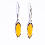 Elegant & Classic Baltic Amber Teardrop Dangle Earrings