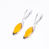 Elegant & Classic Baltic Amber Teardrop Dangle Earrings