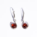 Classic Semicircle a Drop Baltic Amber Dangle Earrings