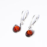 Classic Semicircle a Drop Baltic Amber Dangle Earrings