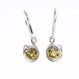 Classic Semicircle a Drop Baltic Amber Dangle Earrings